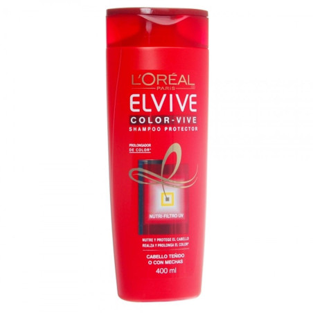 Elvive shampoo colorvive, protege el color hasta por 10 semanas x 400 ml.