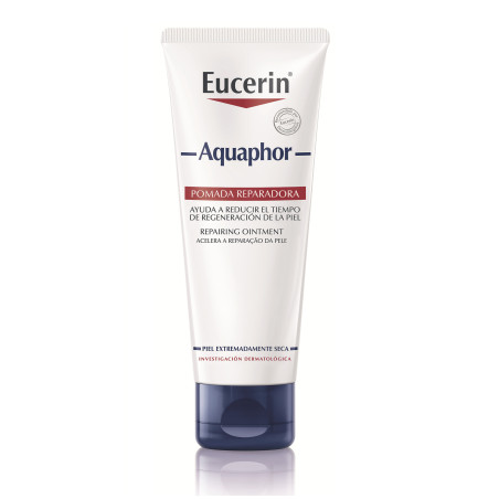 Eucerin Aquaphor pomada reparadora para piel seca, libre de agua ayuda a la cicatrización de la piel irritada o dañada x 55 ml.