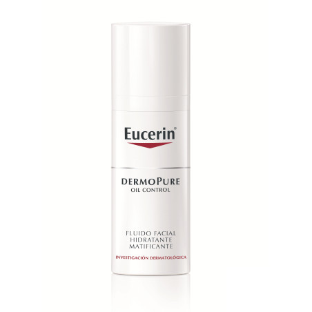 Eucerin dermoPure oil control fluido facial hidratante matificante, ayuda a contrarrestar los granos y las espinillas x 50 ml.