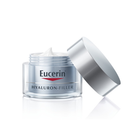 Eucerin hyaluron-filler +3 effect crema de noche anti-edad, con 2 tipos de ácido hialurónico para tratar las arrugas x 50 ml.