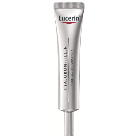 Eucerin hyaluron-filler + 3 x effect contorno de ojos, para actuar sobre "las patas de gallo", logrando efecto relleno x 15 ml.