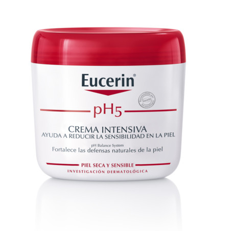 Eucerin pH5 crema intensiva, para piel seca o sensible, restaura el pH óptimo de la piel x 450 ml.