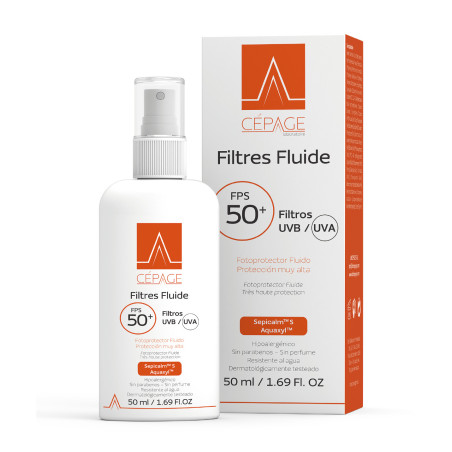 Cepage filtres fluid protector solar factor 50, textura ultraligera y de rápida absorción x 50 ml.