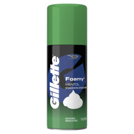 Gillette espuma para afeitar foamy mentol x 175ml.