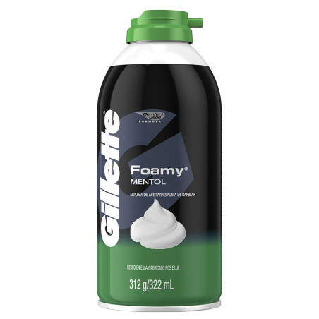 Gillette espuma de afeitar mentol x 312 grs.