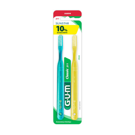Gum cepillo 211 dental clásico x 2 unidades 