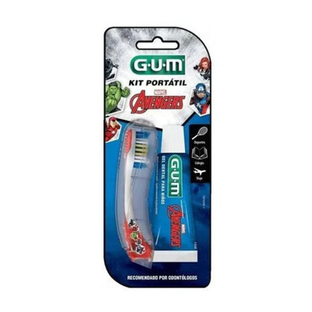 Gum kit para viaje niños avengers cepillo dental + pasta dental  