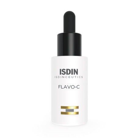 Isdinceutics flavo-c serum facial antiedad, potente combinación de antioxidantes que combate el fotoenvejecimiento x 30 ml.