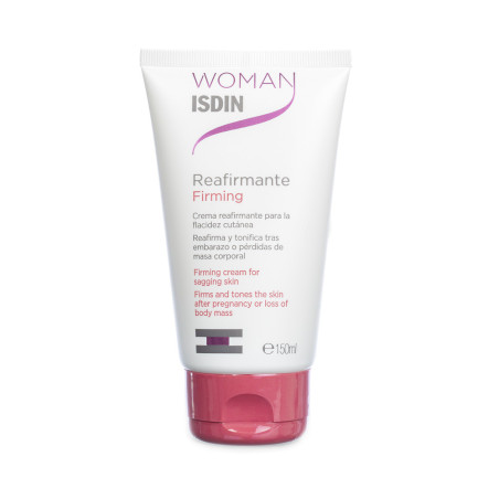 Isdin woman reafirmante, crema corporal de rápida absorción, hidrata y mejora la firmeza y apariencia de la piel x 200 ml.