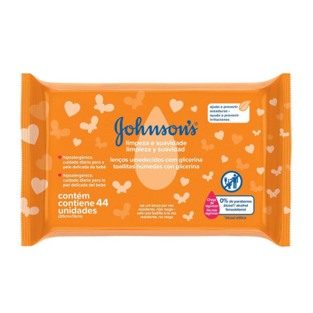 Johnson baby toallitas húmedas de limpieza suave x 44 unidades.