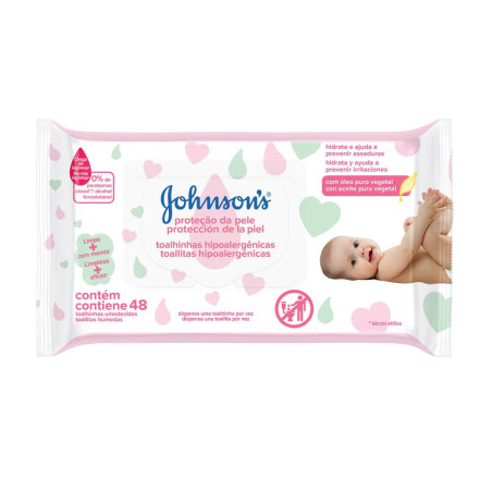 Johnson baby toallitas húmedas skin care hipoalergénicas x 48 unidades.