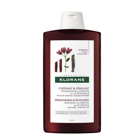 Klorane quinina shampoo fortificante específico contra la caída del cabello o para el cabello desvitalizado x 400 ml.
