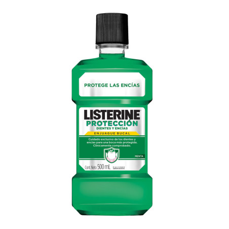 Listerine enjuague bucal protección dientes y encías x 500 ml.