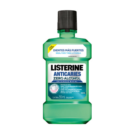 Listerine enjuague bucal zero anticaries x 250 ml.