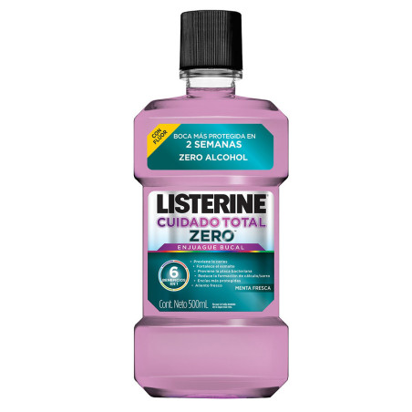 Listerine enjuague bucal zero cuidado total x 500 ml.