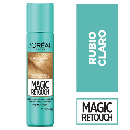 Loreal magic retouch rubio claro, spray retocador temporal del crecimiento de tus raíces en solo 3 segundos x 25 ml.
