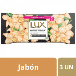 Lux jabón flor vainilla x 3 unidades de 124 grs.