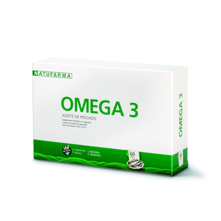 Natufarma omega 3, contribuye a normalizar los niveles de los triglicéridos y del colesterol x 60 cápsulas.