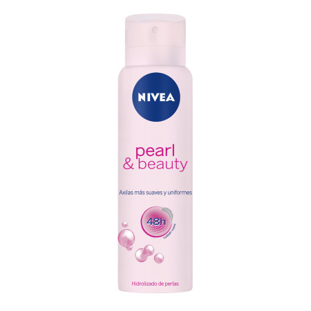 Nivea antitranspirante aerosol pearl & beauty, cuidado suave, sin siliconas con extracto de perla y aceite de palta x150ml.