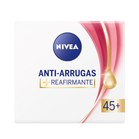 Nivea facial crema antiage reafirmante de día  45+ años, reduce arrugas, reafirma y humecta por 24 hs la piel x 50 grs.