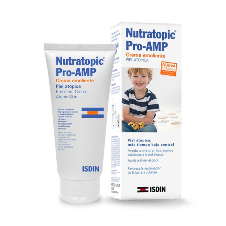 Isdin nutratopic pro amp crema hidratante emoliente alivia el picor, restaura la barrera cutánea  x 200 ml.