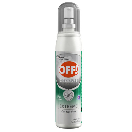 Off defense extreme aerosol repelente con Icaridina, que asegura 10 horas de protección contra los mosquitos  x 100ml.