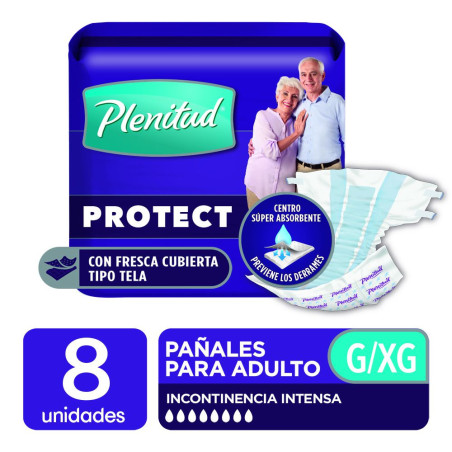 Plenitud pañales adultos protec g x 8 unidades.