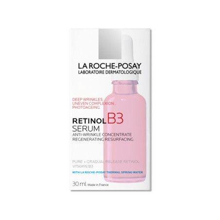 La roche posay retinol b3 serum, antiage trata arrugas profundas y tono irregular apto para pieles sensibles x 30 ml.