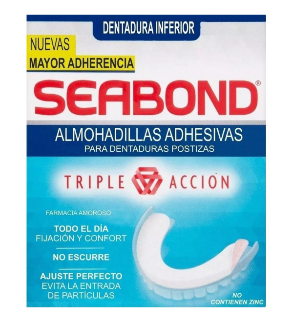 Sea-bond adhesivo bucal oblea inferior x18.