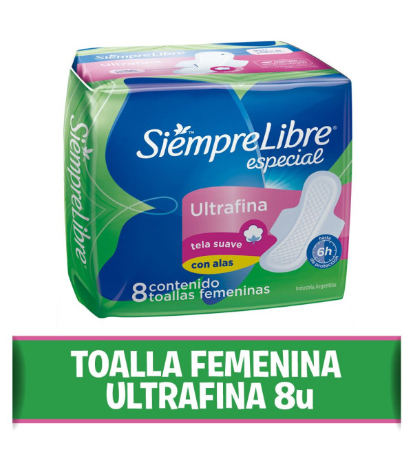 Siempre libre especial ultra finas suaves con alas x 8 unidades.