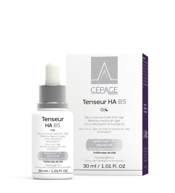 Cepage tenseur ha b5, rellena y repara arrugas y líneas de expresión, efecto lifting inmediato y duradero x 30 ml.