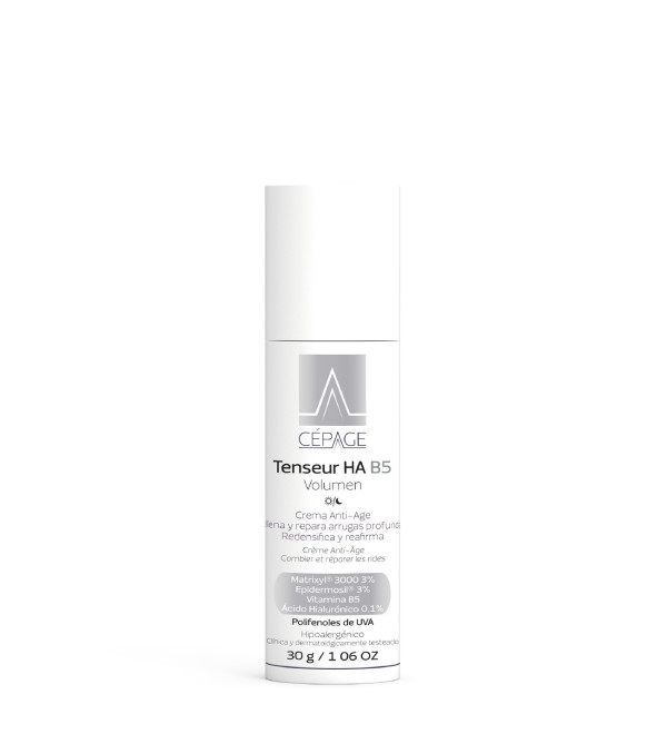 Cepage tenseur ha b5 volumen airl, crema de cuidado diario de pieles maduras, redensifica, rellena arrugas profundas x 30 grs.